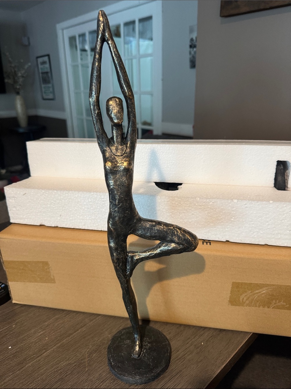 Abstract yoga  Sculpture - Bronze Finish Home Art